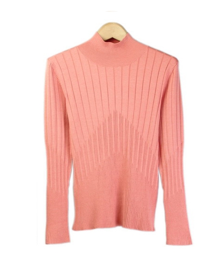 Womens' Silk/Cotton/Lycra Mock-Turtle Long Sleeve Sweater, Variegated ...